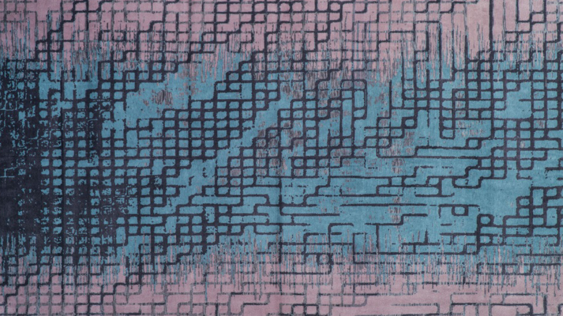 Distressed Labyrinth, Shahdad Contemporary, available in bespoke sizes